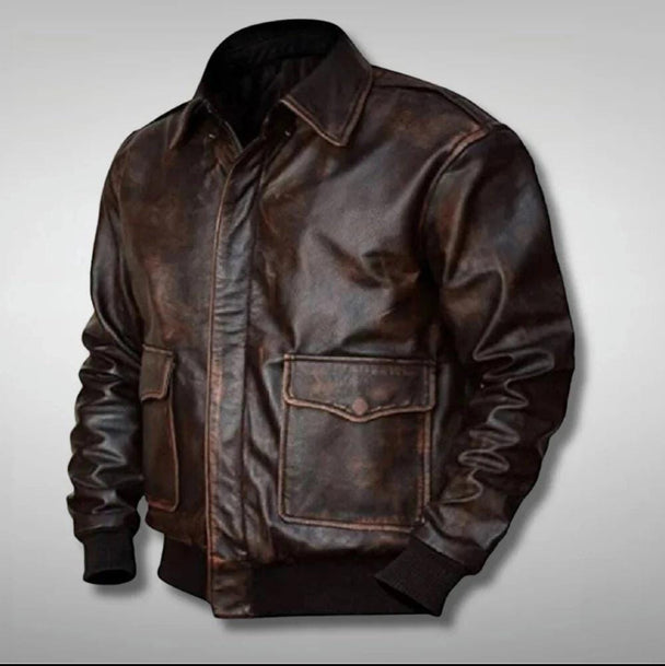 Sheepskin Distressed A-2 Flight Jacket