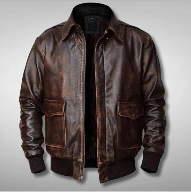 Sheepskin Distressed A-2 Flight Jacket