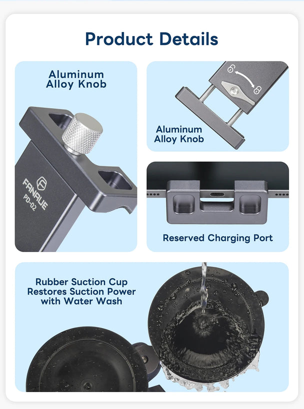 Industrial Strength Tablet Mount Arm with Dual Suction Cups